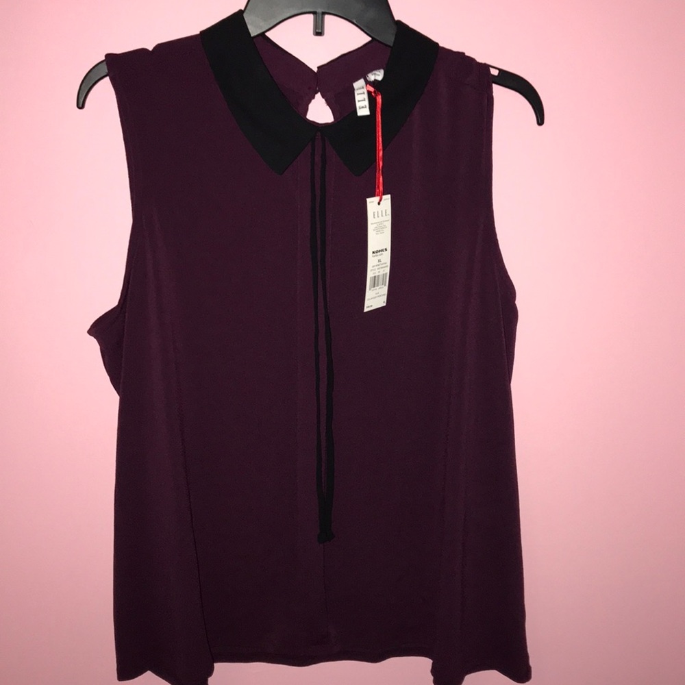 NWT purple top with black accent